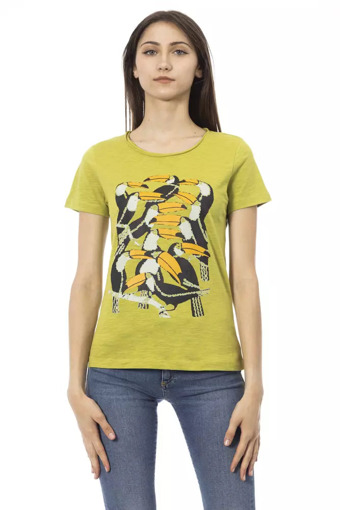 Trussardi Action Green Cotton Women T-Shirt - ClickThatClicks 