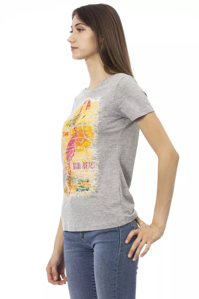 Trussardi Action Gray Cotton Women T-Shirt - ClickThatClicks 