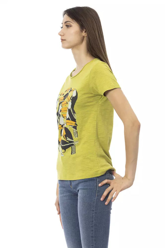Trussardi Action Green Cotton Women T-Shirt - ClickThatClicks 