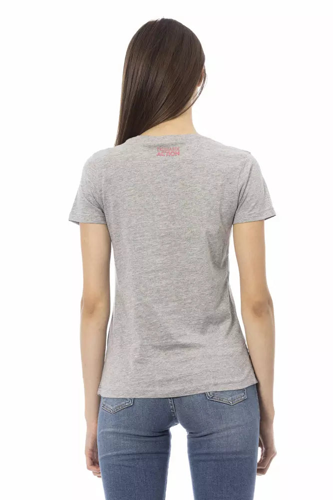 Trussardi Action Gray Cotton Women T-Shirt - ClickThatClicks 