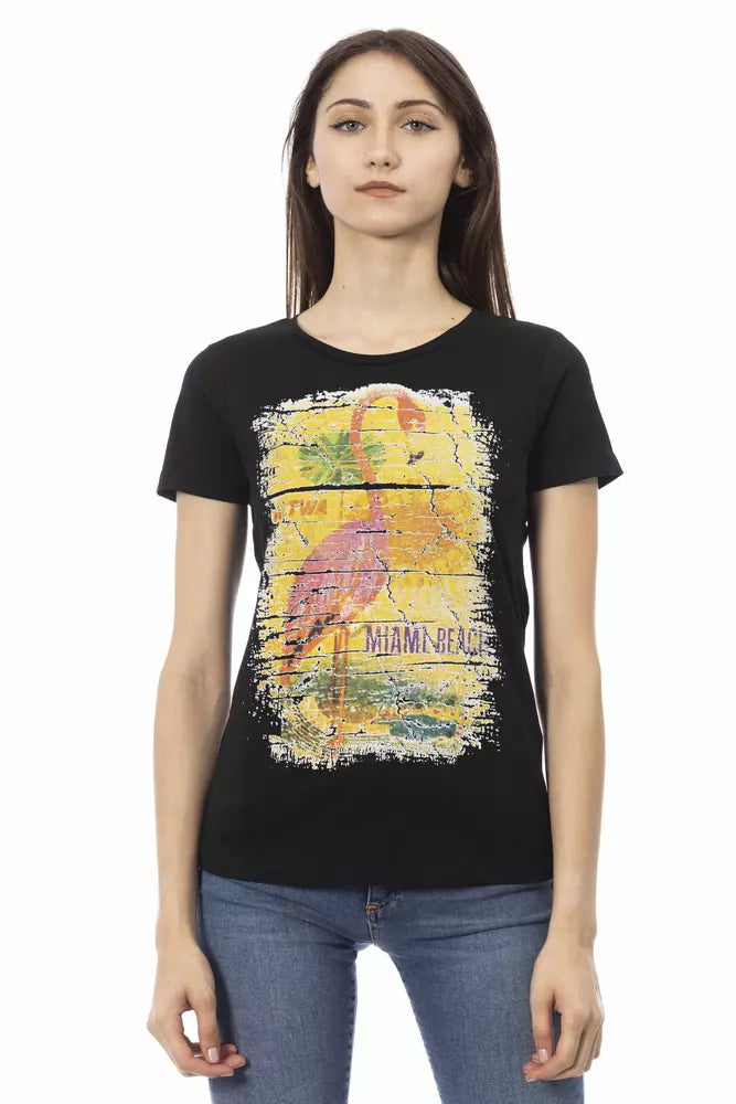 Trussardi Action Black Cotton Women T-Shirt - ClickThatClicks 