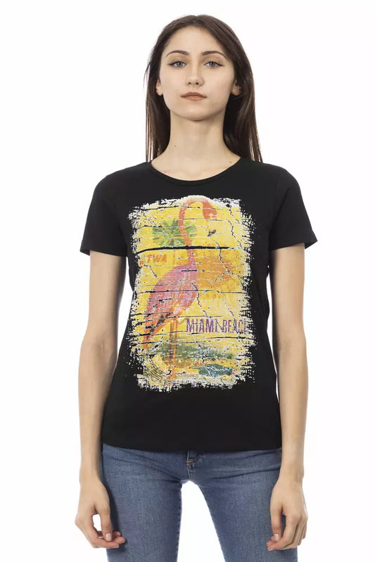Trussardi Action Black Cotton Women T-Shirt - ClickThatClicks 
