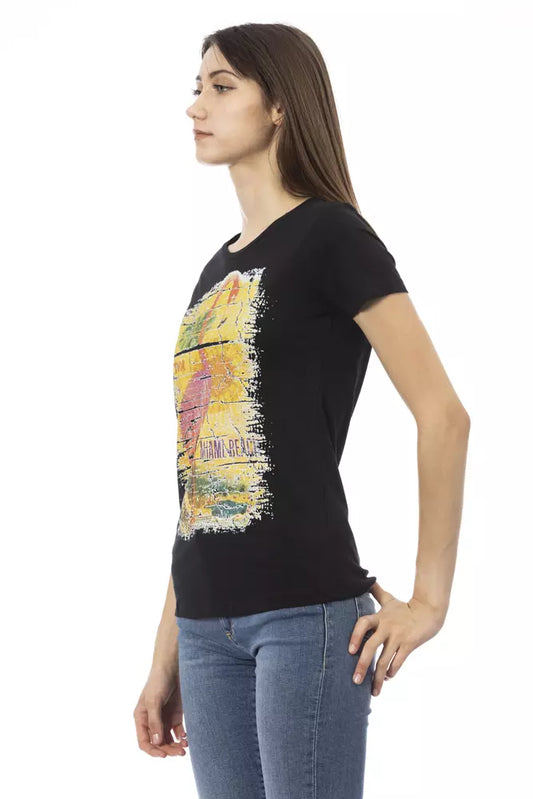 Trussardi Action Black Cotton Women T-Shirt - ClickThatClicks 