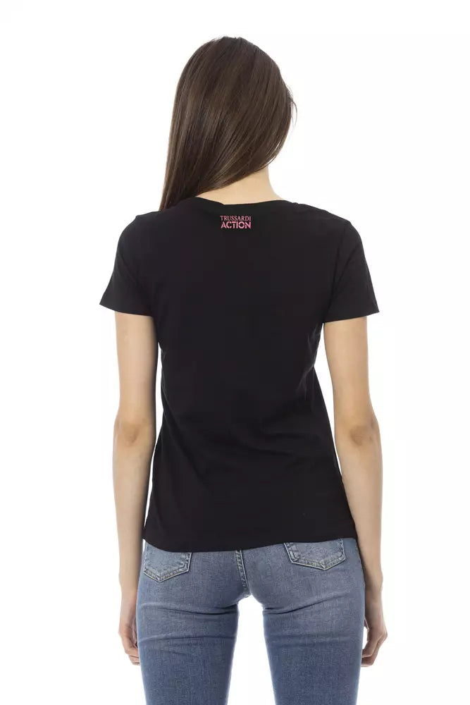 Trussardi Action Black Cotton Women T-Shirt - ClickThatClicks 