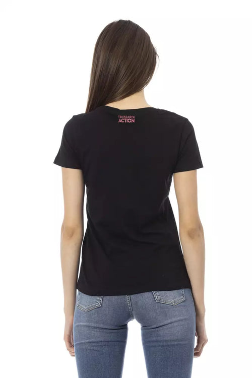 Trussardi Action Black Cotton Women T-Shirt - ClickThatClicks 