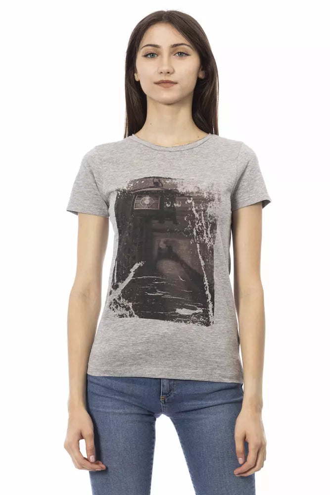 Trussardi Action Gray Cotton Women T-Shirt - ClickThatClicks 