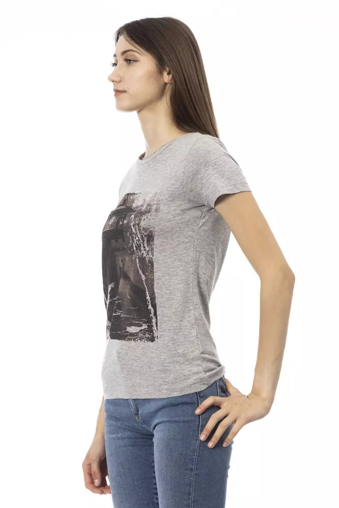 Trussardi Action Gray Cotton Women T-Shirt - ClickThatClicks 