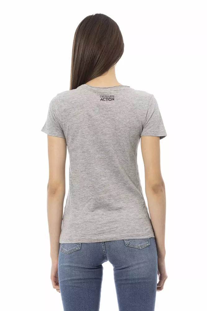 Trussardi Action Gray Cotton Women T-Shirt - ClickThatClicks 