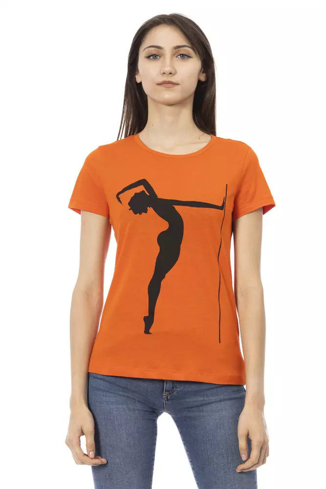 Trussardi Action Orange Cotton Women T-Shirt - ClickThatClicks 