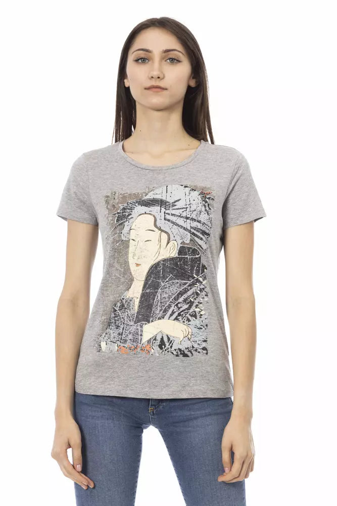 Trussardi Action Gray Cotton Women T-Shirt - ClickThatClicks 