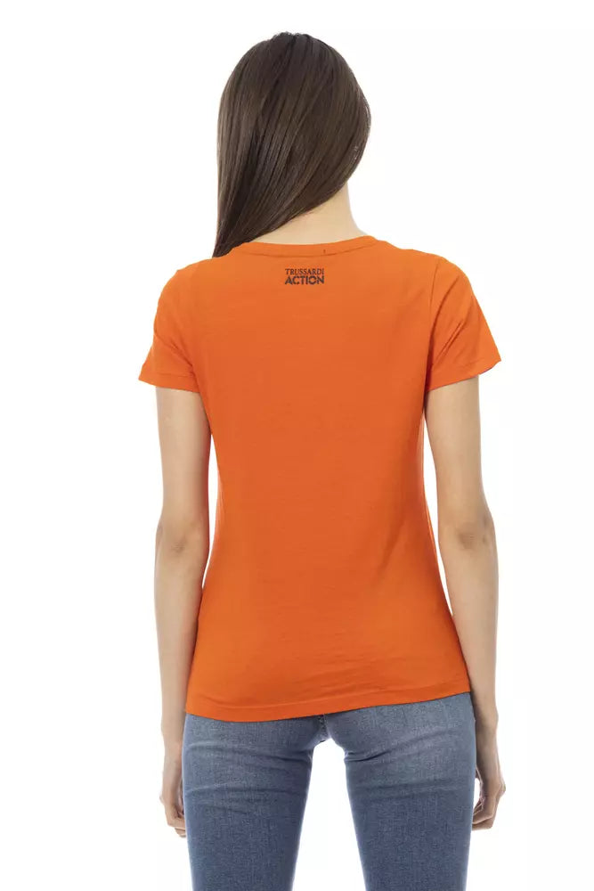 Trussardi Action Orange Cotton Women T-Shirt - ClickThatClicks 