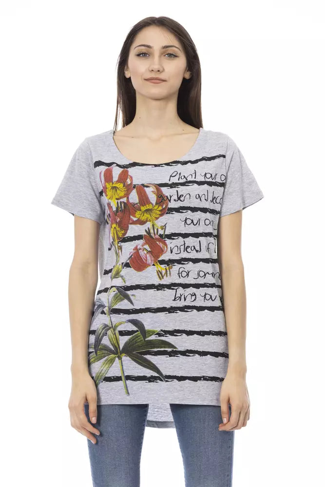 Trussardi Action Gray Cotton Women T-Shirt - ClickThatClicks 
