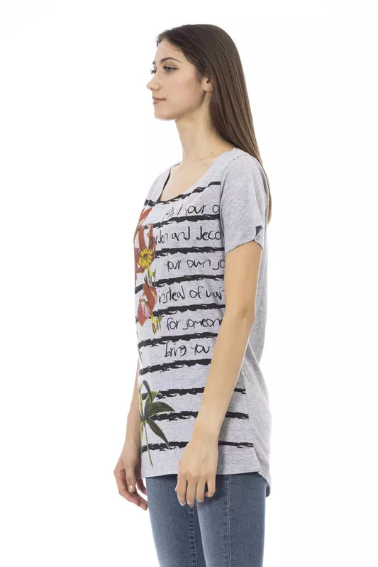 Trussardi Action Gray Cotton Women T-Shirt - ClickThatClicks 