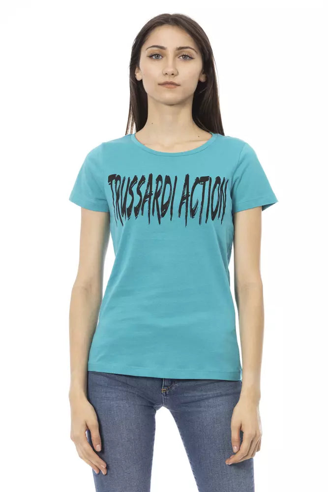 Trussardi Action Light Blue Cotton T-Shirt