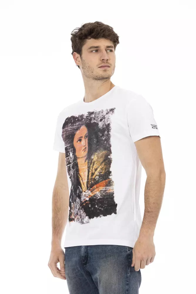 Trussardi Action White Cotton Men's T-Shirt - ClickThatClicks 