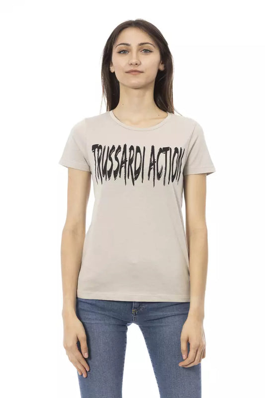Trussardi Action Beige Cotton Women T-Shirt - ClickThatClicks 