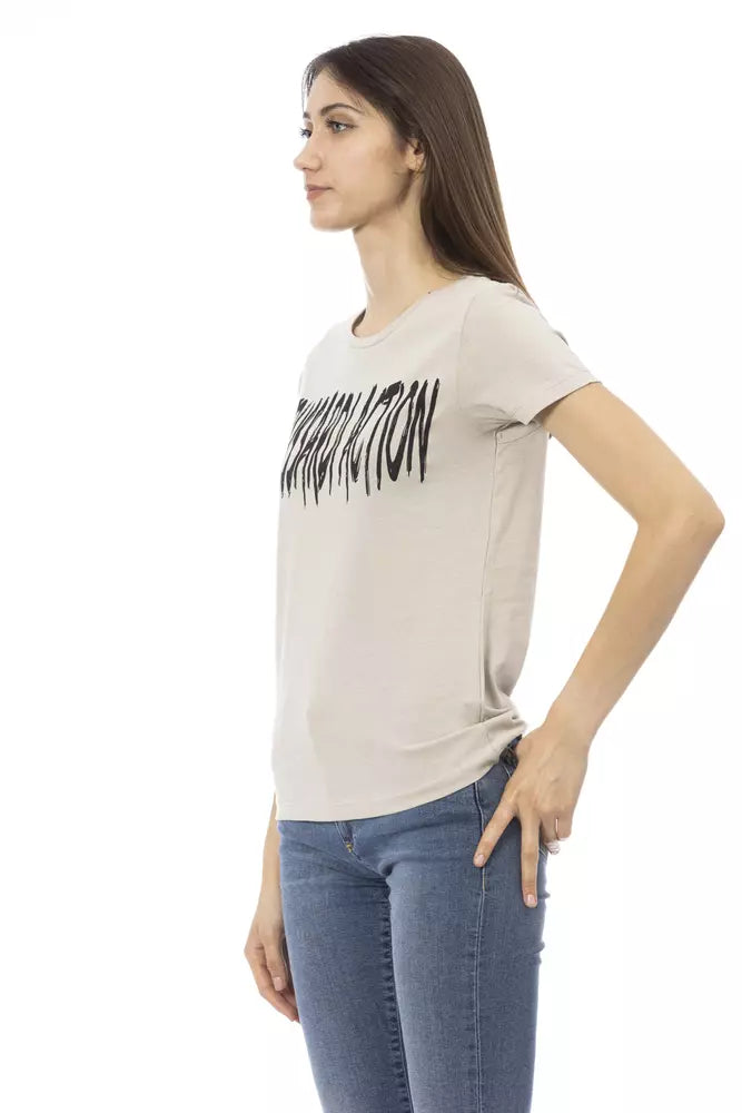 Trussardi Action Beige Cotton Women T-Shirt - ClickThatClicks 