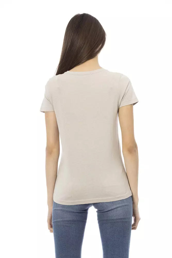 Trussardi Action Beige Cotton Women T-Shirt - ClickThatClicks 
