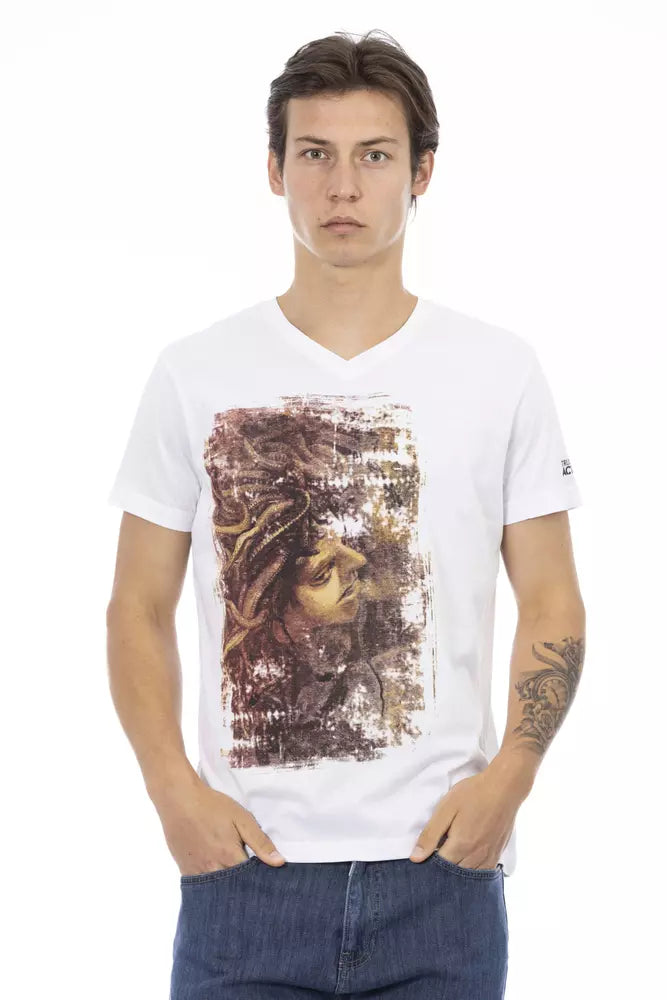Trussardi Action White Cotton Men's T-Shirt - ClickThatClicks 