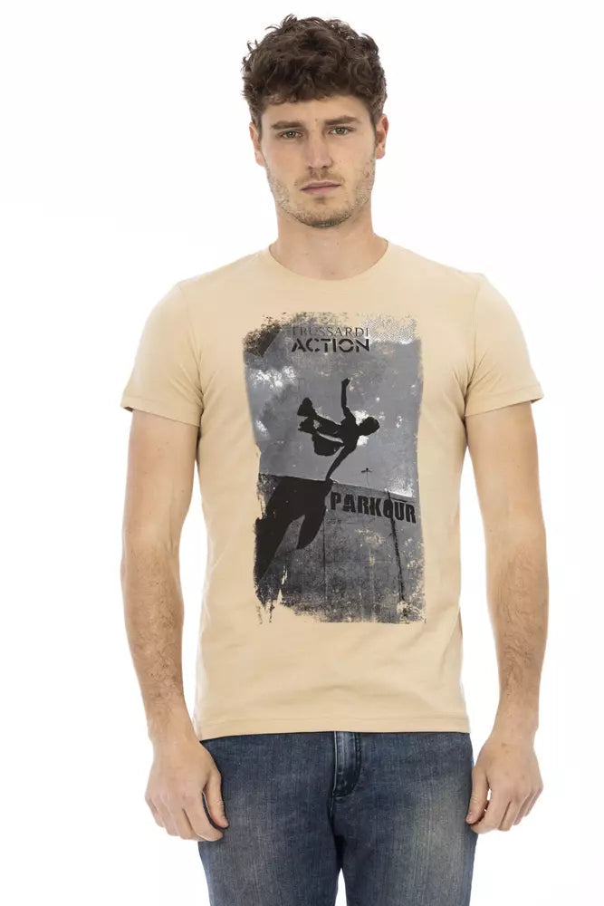 Trussardi Action Beige Cotton T-Shirt