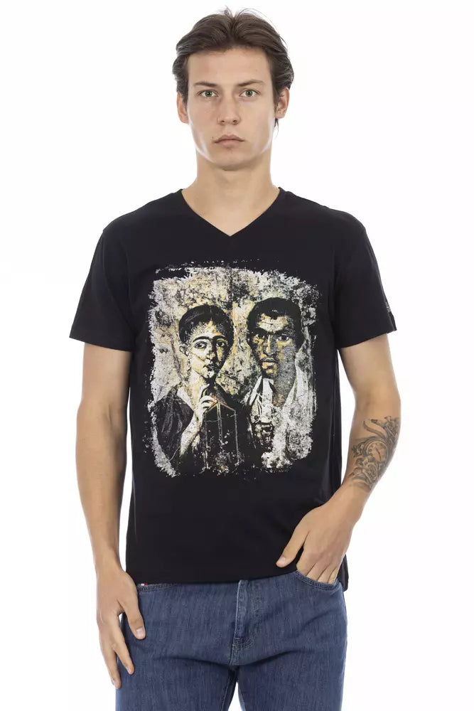 Trussardi Action Black Cotton Men's T-Shirt - ClickThatClicks 