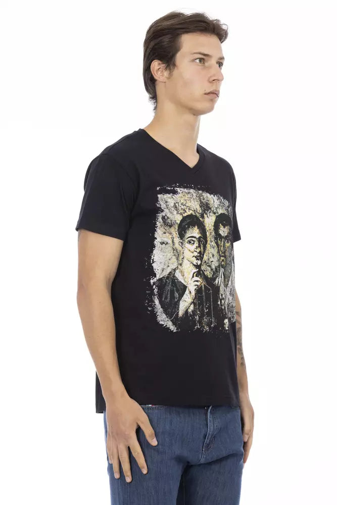 Trussardi Action Black Cotton Men's T-Shirt - ClickThatClicks 