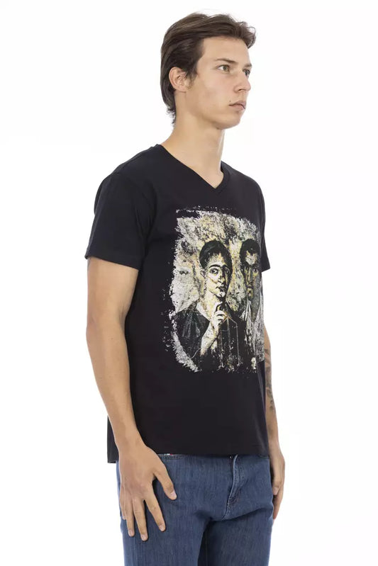 Trussardi Action Black Cotton Men's T-Shirt - ClickThatClicks 