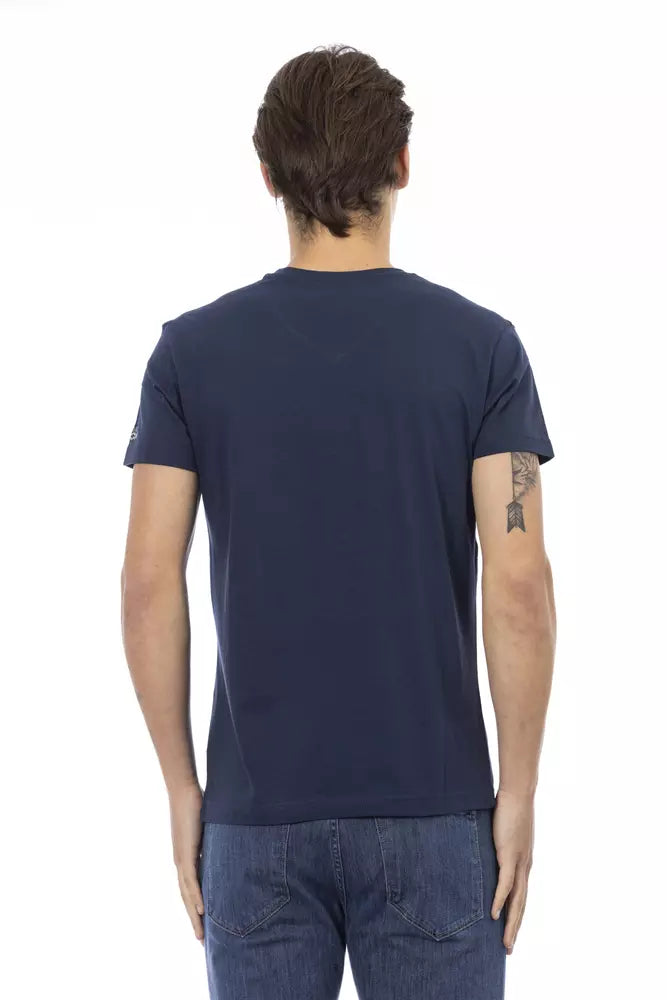 Trussardi Action Blue Cotton Men T-Shirt - ClickThatClicks 