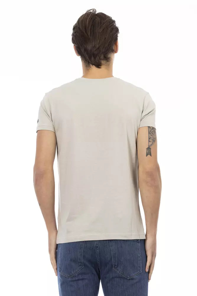 Trussardi Action Beige Cotton Men T-Shirt - ClickThatClicks 