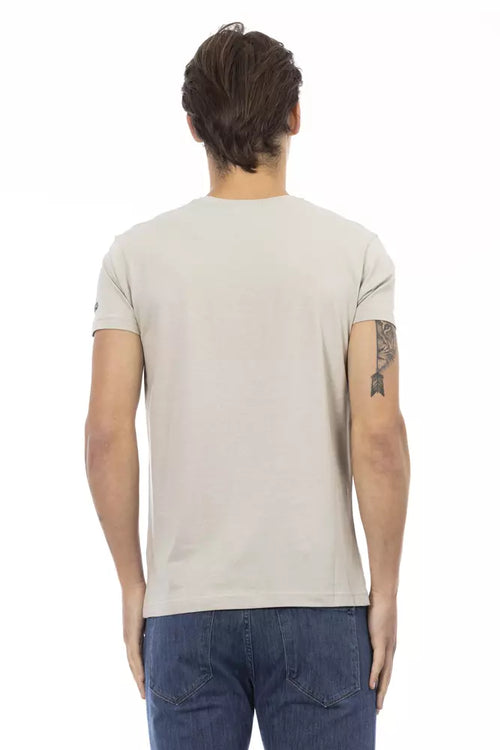 Trussardi Action Beige Cotton Men T-Shirt - ClickThatClicks 