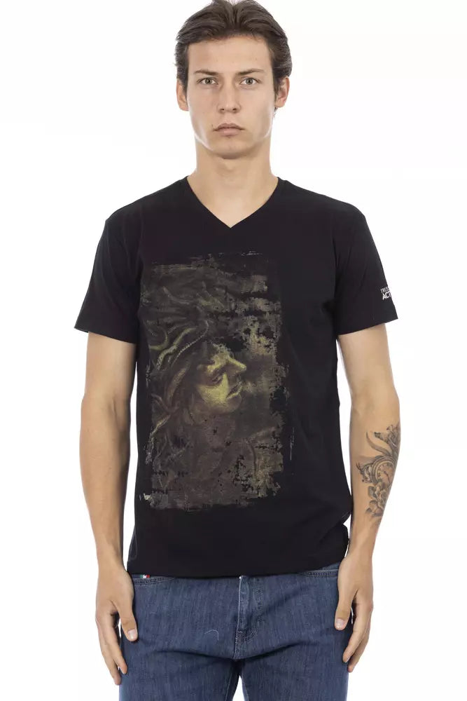 Trussardi Action Black Cotton Men's T-Shirt - ClickThatClicks 