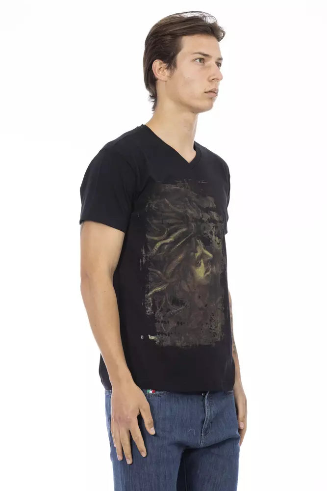 Trussardi Action Black Cotton Men's T-Shirt - ClickThatClicks 