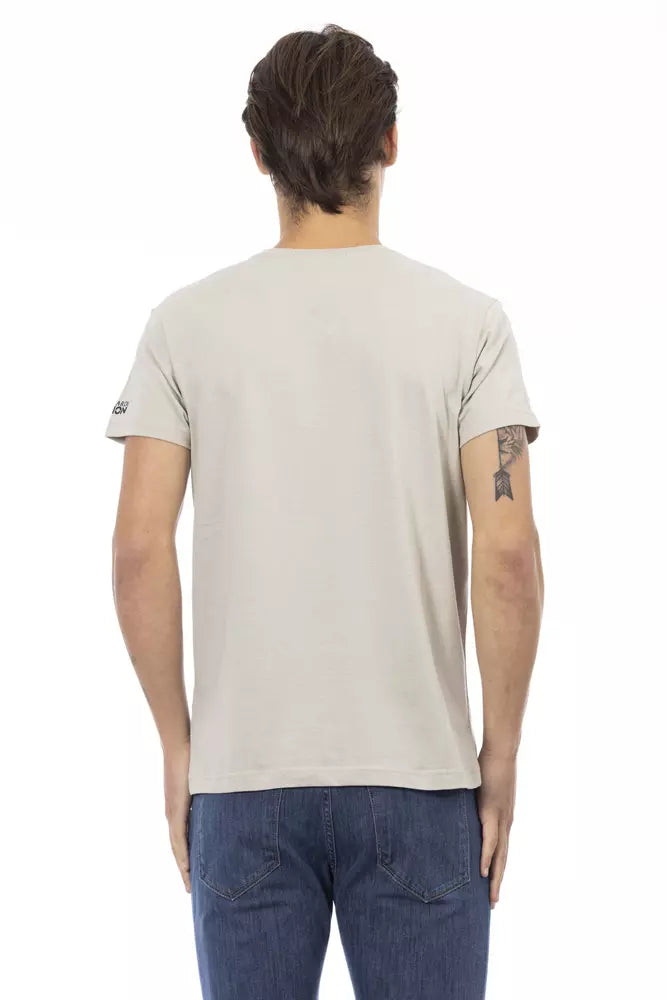 Trussardi Action Beige Cotton Men T-Shirt - ClickThatClicks 