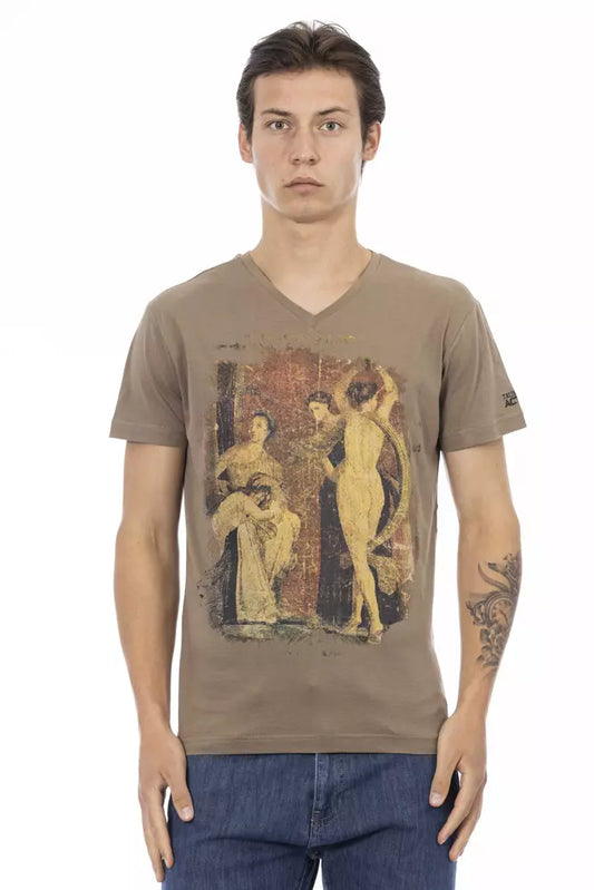 Trussardi Action Brown Cotton Men T-Shirt - ClickThatClicks 
