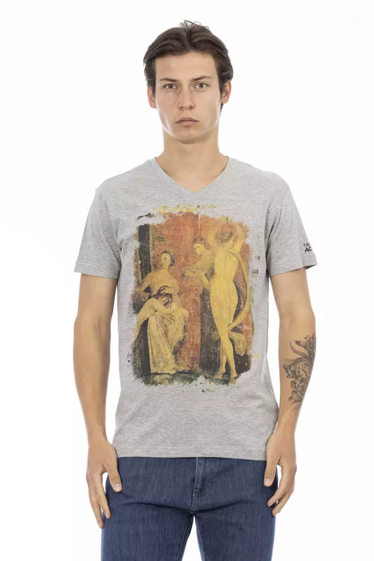 Trussardi Action Gray Cotton Men T-Shirt - ClickThatClicks 