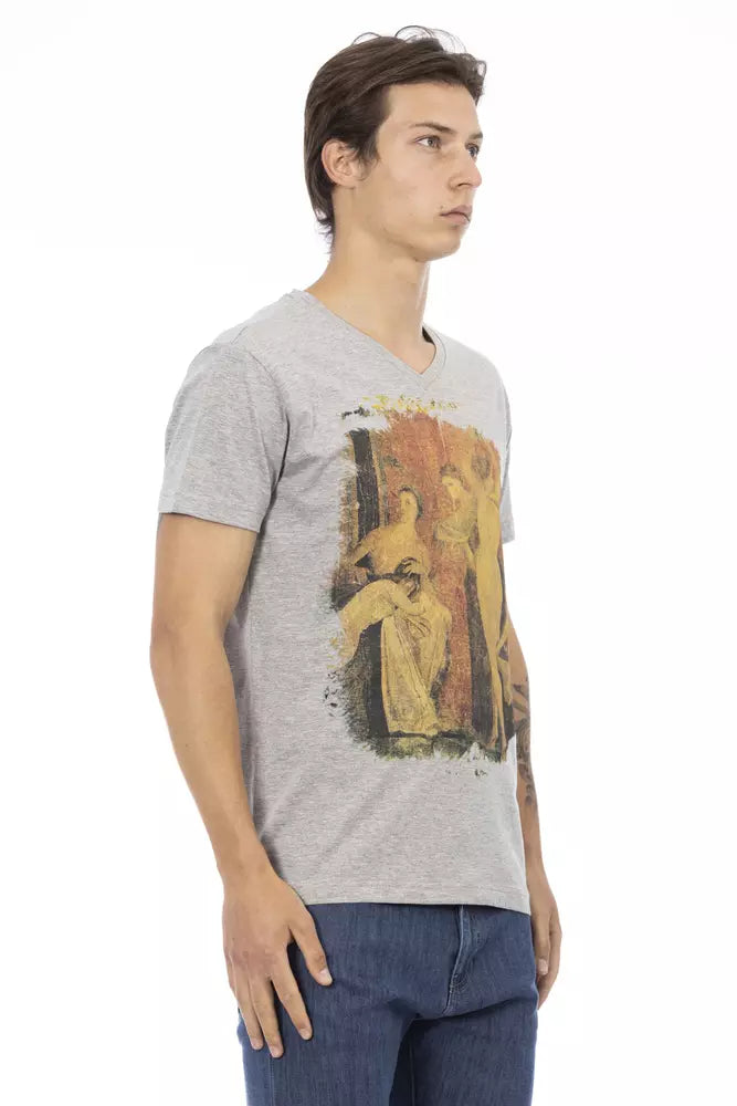 Trussardi Action Gray Cotton Men T-Shirt - ClickThatClicks 