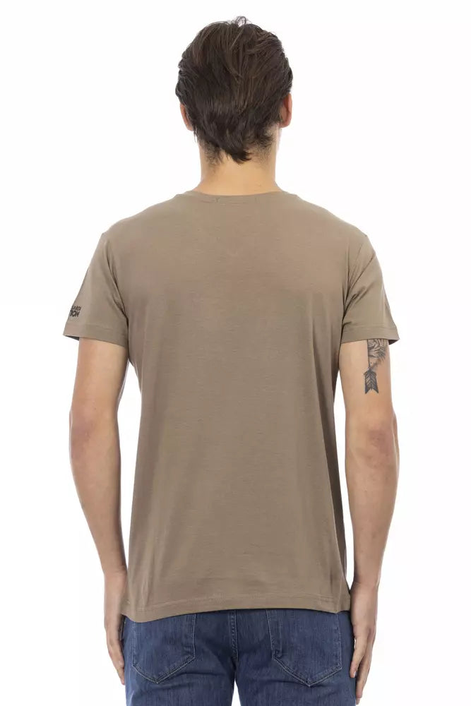 Trussardi Action Brown Cotton Men T-Shirt - ClickThatClicks 