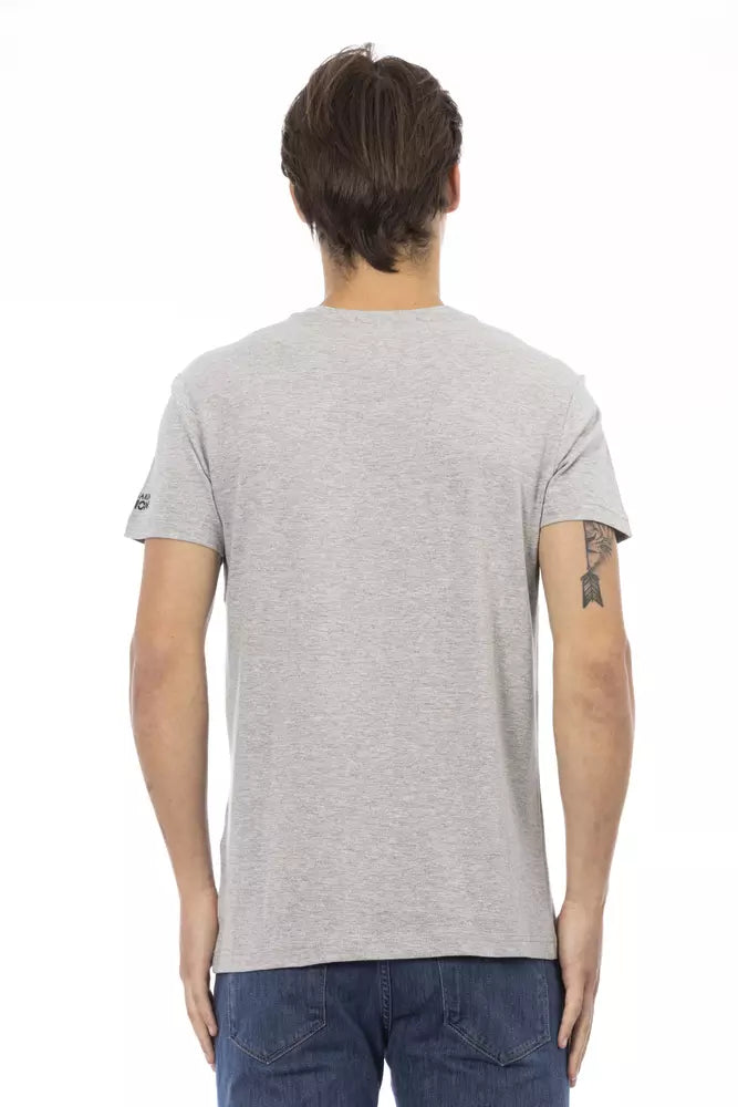 Trussardi Action Gray Cotton Men T-Shirt - ClickThatClicks 