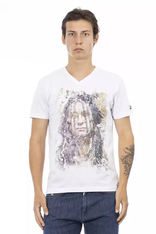 Trussardi Action White Cotton Men T-Shirt - ClickThatClicks 