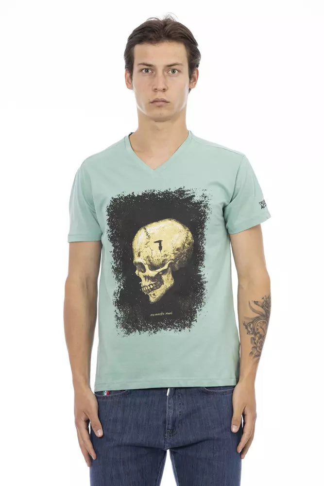 Trussardi Action Green Cotton Men T-Shirt - ClickThatClicks 