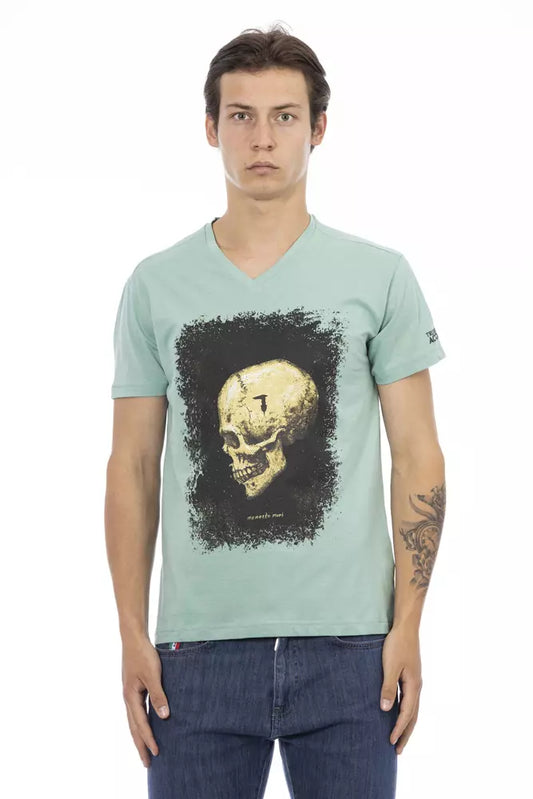 Trussardi Action Green Cotton Men T-Shirt - ClickThatClicks 