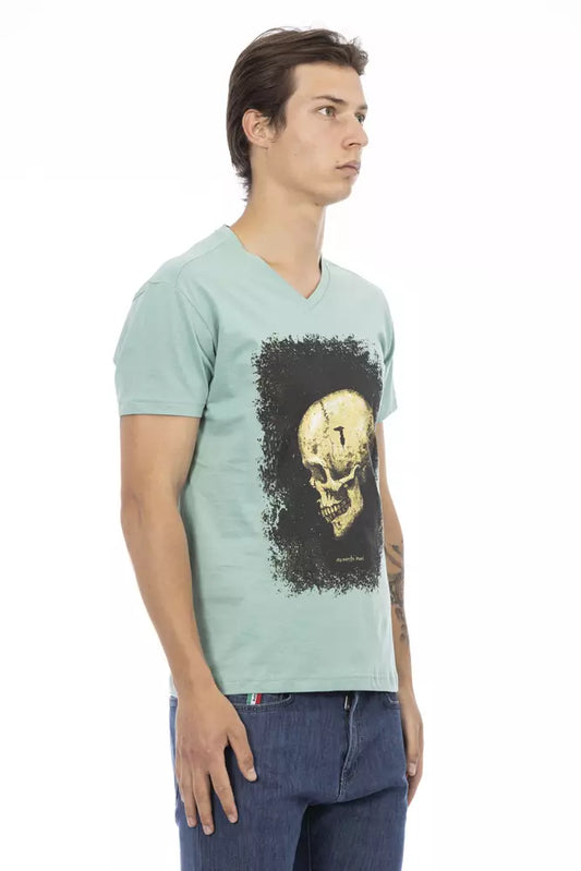 Trussardi Action Green Cotton Men T-Shirt - ClickThatClicks 