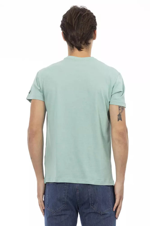 Trussardi Action Green Cotton Men T-Shirt - ClickThatClicks 