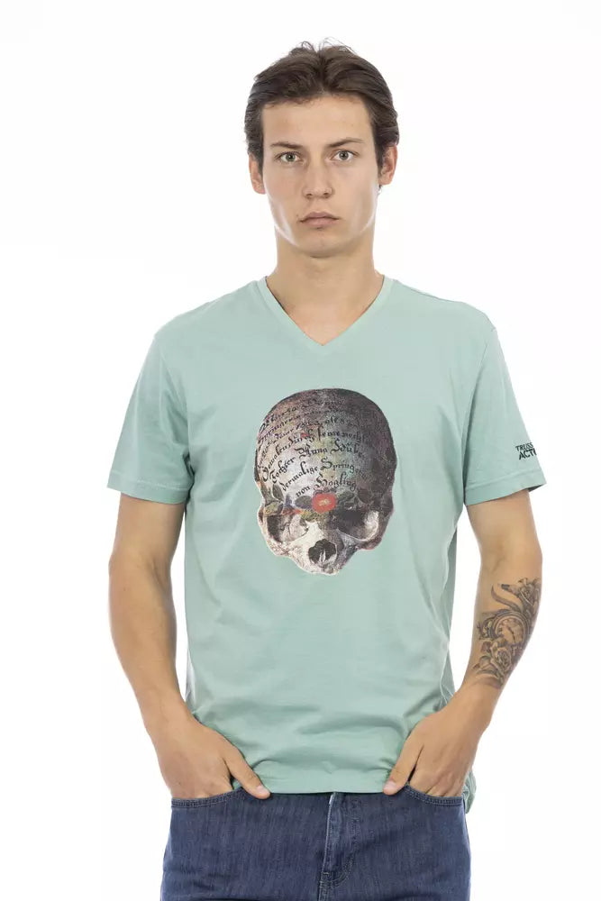 Trussardi Action Green Cotton Men T-Shirt - ClickThatClicks 