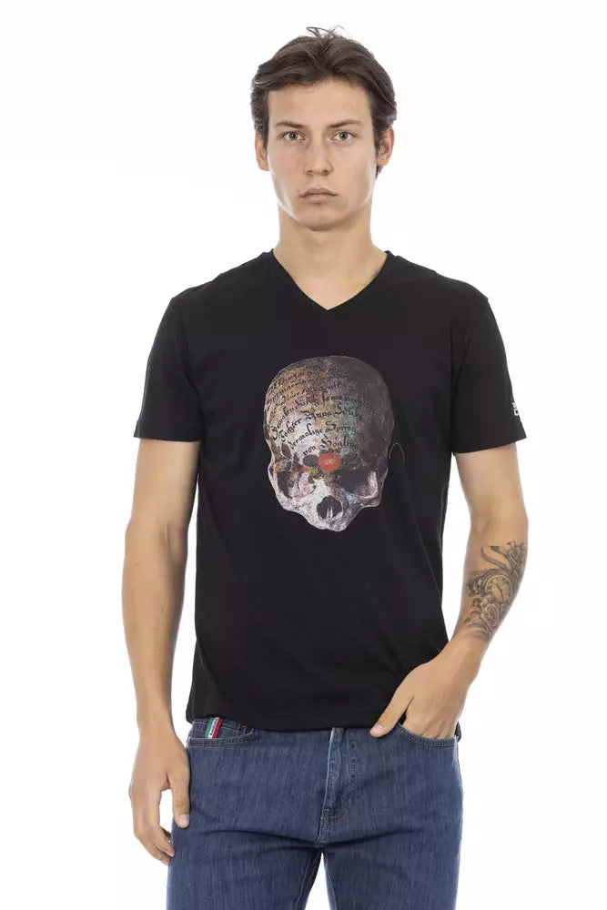 Trussardi Action Black Cotton Men T-Shirt - ClickThatClicks 