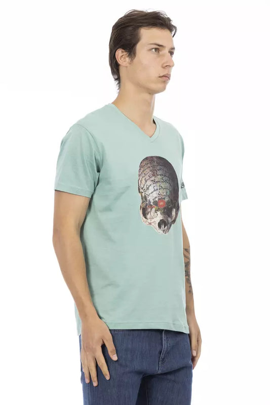 Trussardi Action Green Cotton Men T-Shirt - ClickThatClicks 