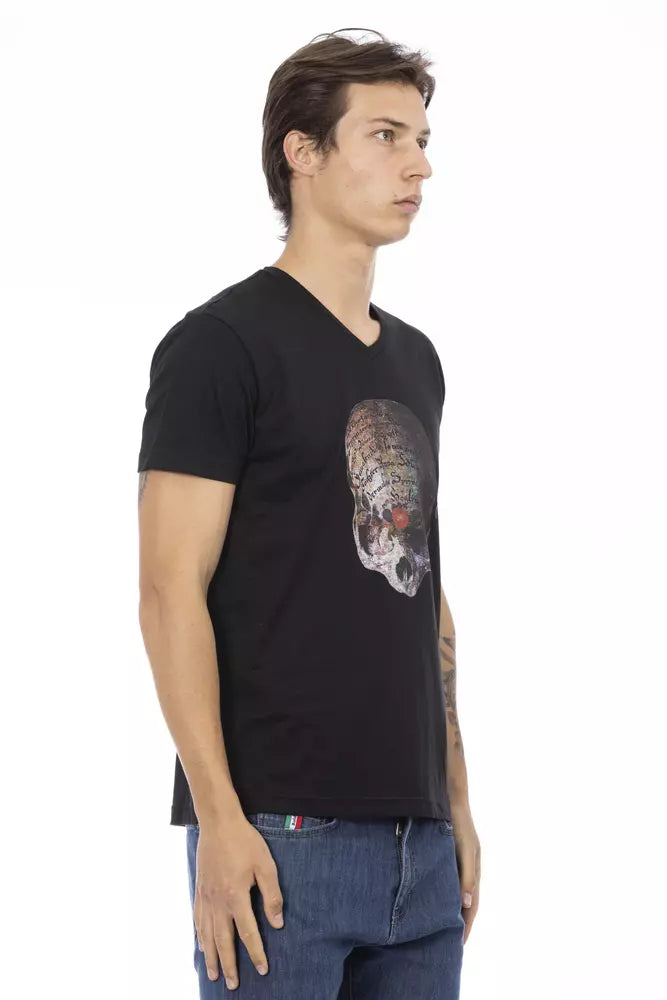 Trussardi Action Black Cotton Men T-Shirt - ClickThatClicks 