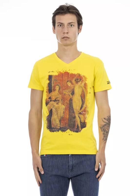 Trussardi Action Yellow Cotton Men T-Shirt - ClickThatClicks 