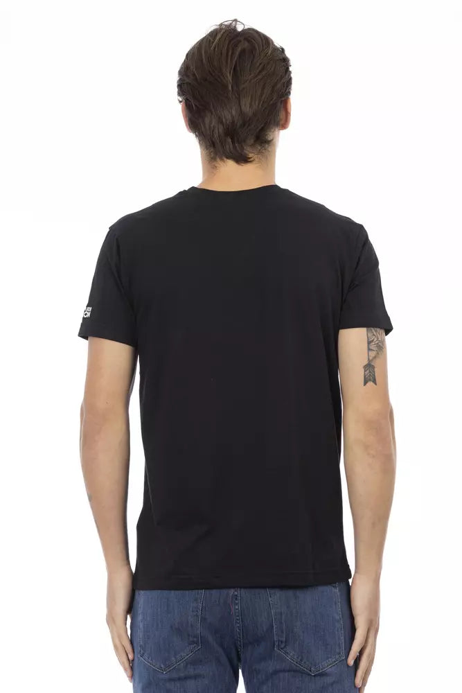 Trussardi Action Black Cotton Men T-Shirt - ClickThatClicks 