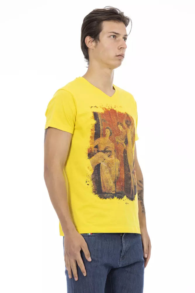 Trussardi Action Yellow Cotton Men T-Shirt - ClickThatClicks 